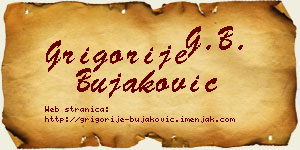 Grigorije Bujaković vizit kartica